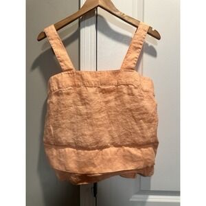 DKNY Orange Tank 100% Linen Small